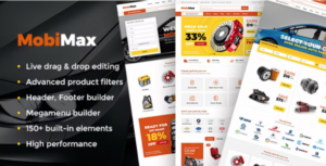 Mobimax Auto Parts WP Theme + WooCommerce Shop