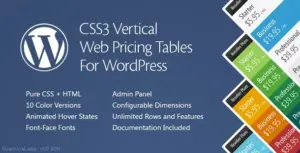CSS3 Vertical Web Pricing Tables For WP