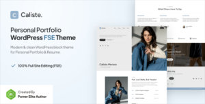 Caliste Personal Portfolio CV & Resume Gutenverse FSE WP Block Theme