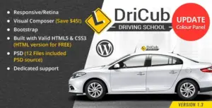 DriCub Driving School WP Theme + Core Plugins + Demo Importer