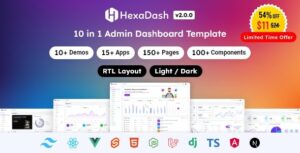 HexaDash Tailwind CSS, React, Svelte, Vue, Laravel, Nodejs, Django & HTML Admin Dashboard Template