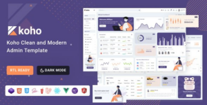 Koho (3 February 2026) Bootstrap 5, React, Angular, Vue, Asp.Net & Laravel 10 Dashboard Template