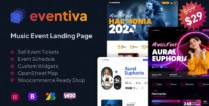 Eventiva Music & Bands Events Landing Page WP Theme