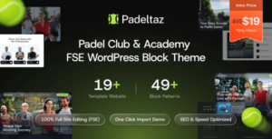 Padeltaz Padel Club and Sports Academy WP Theme
