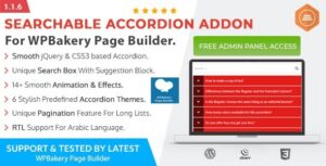 Ultimate Searchable Accordion WPBakery Page Builder Addon
