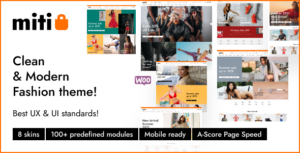 Miti Elementor Fashion WooCommerce Theme