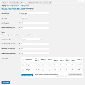 WooCommerce Table Rate Shipping